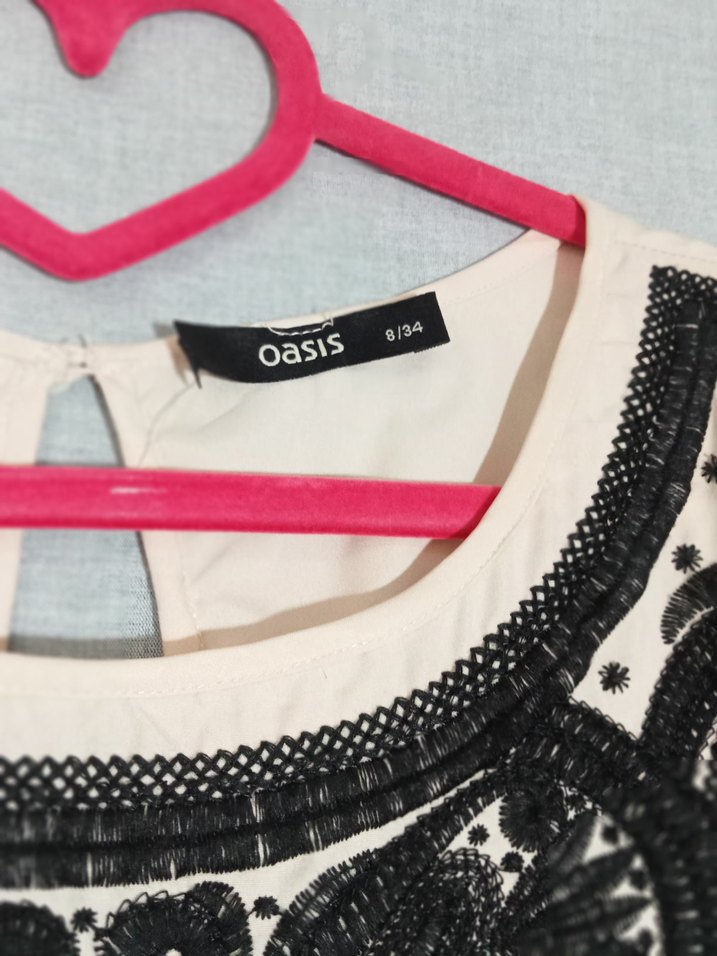 Nakışlı Pudra Bohem Kolsuz Bluz - Görsel 3