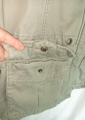 44 Beden H&M, Fermuarlı, çıtçıtlı, Haki Kadın Ceket