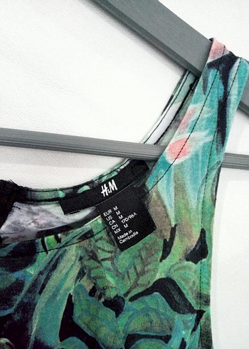 H&M desenli askılı bol kesim bluz