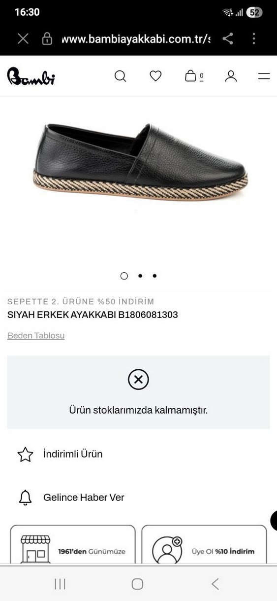 Bambi Deri Siyah Erkek Espadril Ayakkabı - Görsel 4