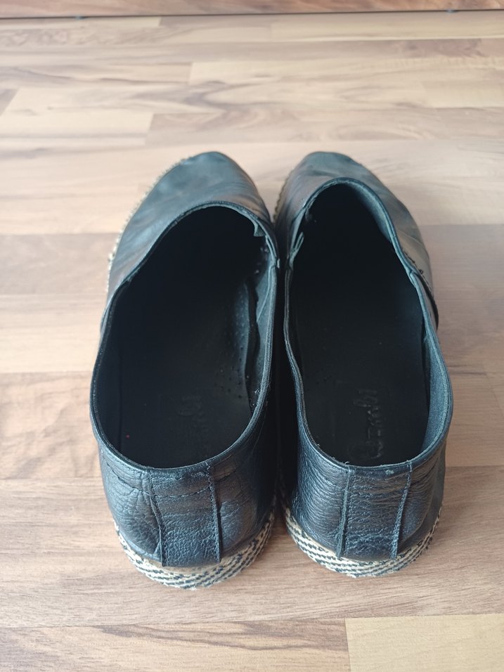 Bambi Deri Siyah Erkek Espadril Ayakkabı - Görsel 3