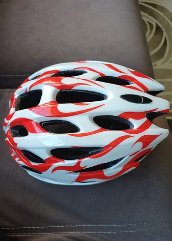 Beyaz Renkli Baskılı Biker Kask - Görsel 2