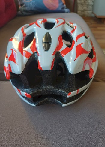 Beyaz Renkli Baskılı Biker Kask - Görsel 6