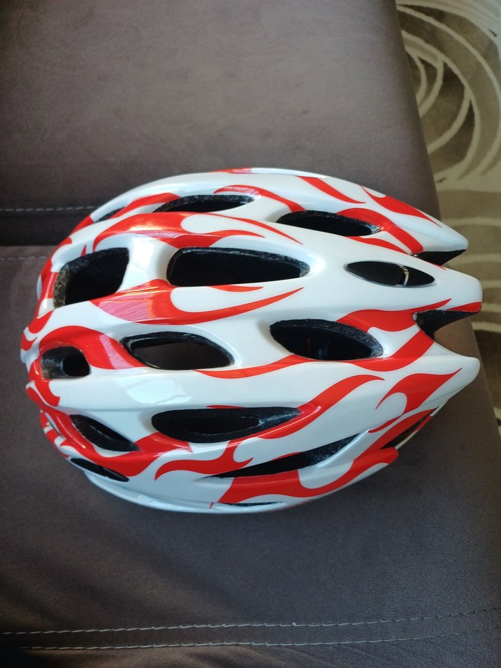 Beyaz Renkli Baskılı Biker Kask - Görsel 2