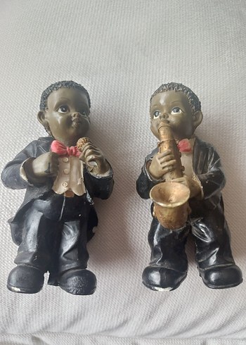 Siyah Caz Müzikçi Biblo Seti - Görsel 2