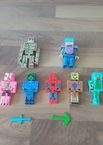 Renkli Minecraft Aksiyon Figürleri Seti