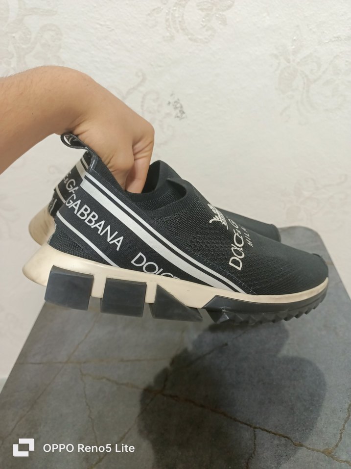 Unisex Dolce & Gabbana Siyah Örgü Sneaker - Görsel 3