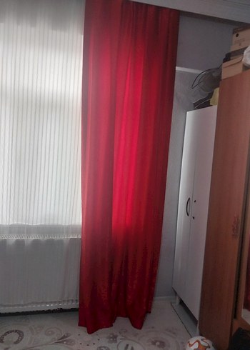  Beden Kırmızı Düz Fon Perde