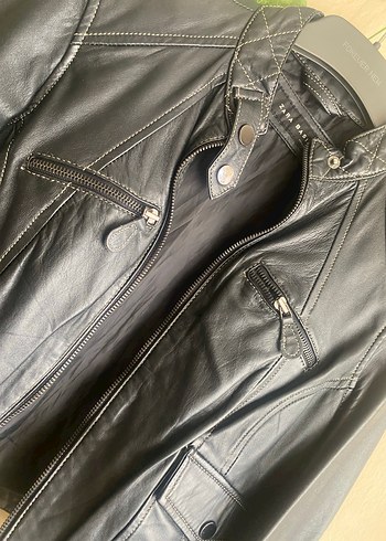s Beden Siyah ZARA S Beden Siyah Deri Ceket Çok Şık Kadın Deri Biker