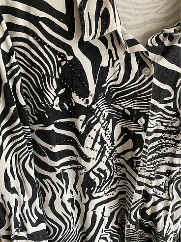 m Beden çeşitli Renk Twist zebra gömlek