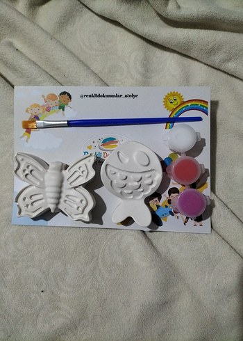 Balık& kelebek figürlü boyama seti - Görsel 2