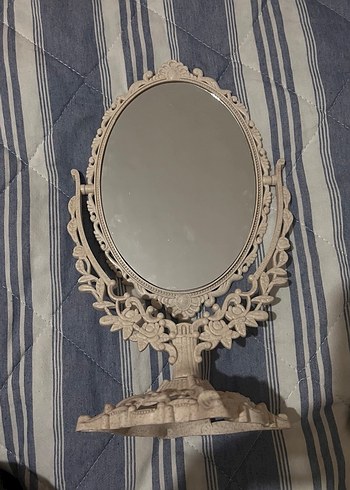 Dekoratif Beyaz Oval Masa Aynası - Görsel 4