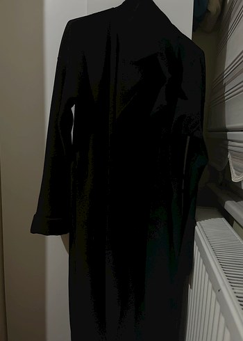 Siyah Kuşaklı Uzun Kadın Kaban - Görsel 2