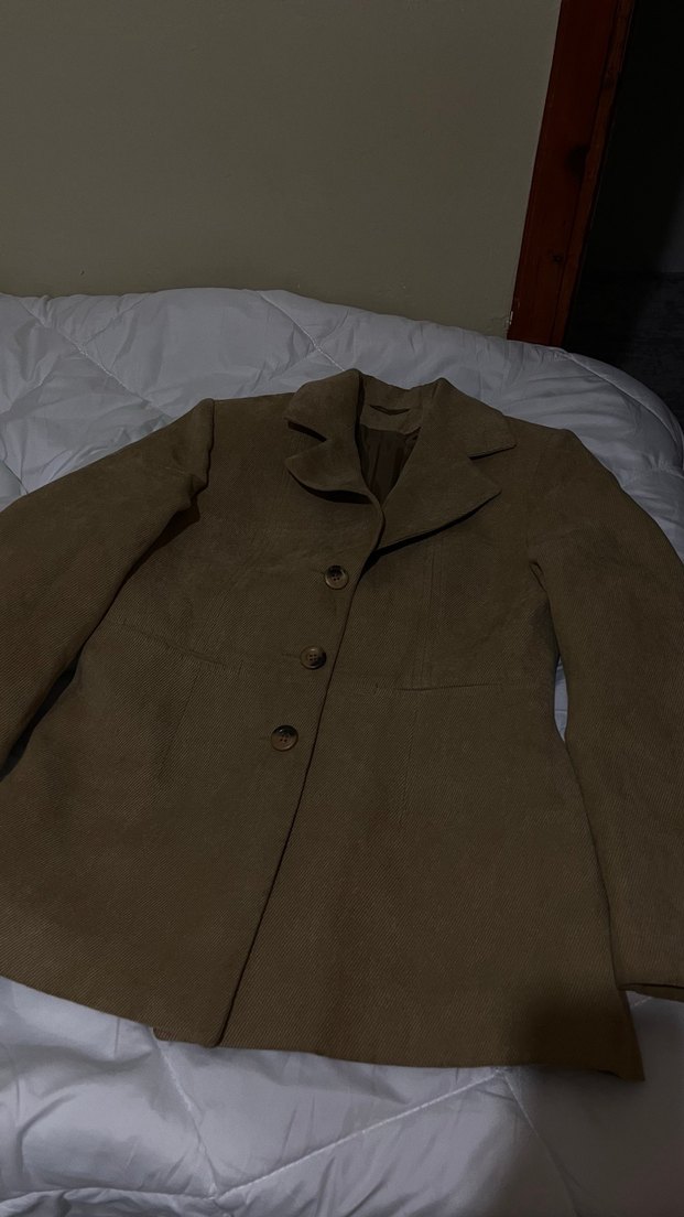 Düğmeli Kahverengi Süet Kadın Midi Ceket - Görsel 3