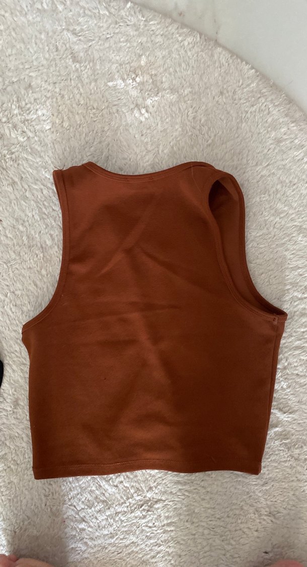 Kahverengi Süet V Yaka Kadın Yelek - Görsel 2