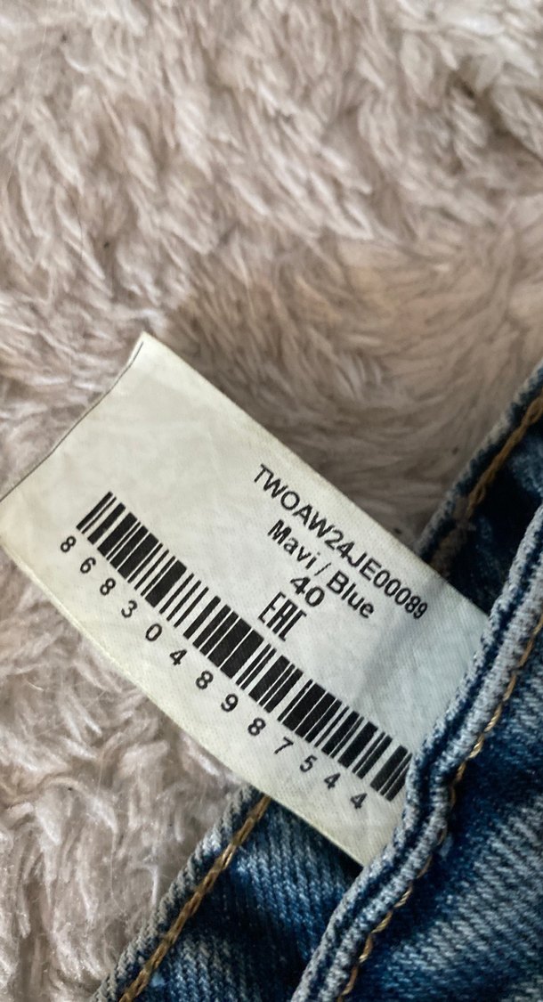 Gri Mavi Loose Fit Kadın Midi Kot Pantolon - Görsel 2