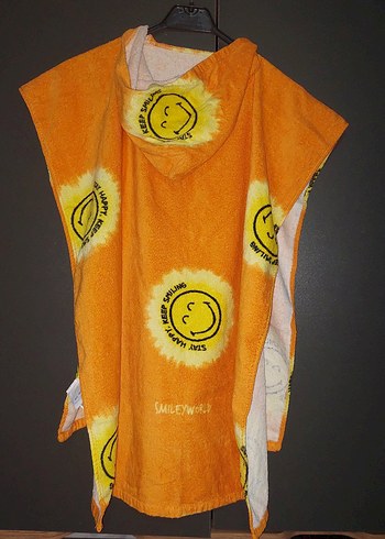 Zara Kids - Erkek Çocuk Sarı Batik Smile Desenli Bornoz - Görsel 5