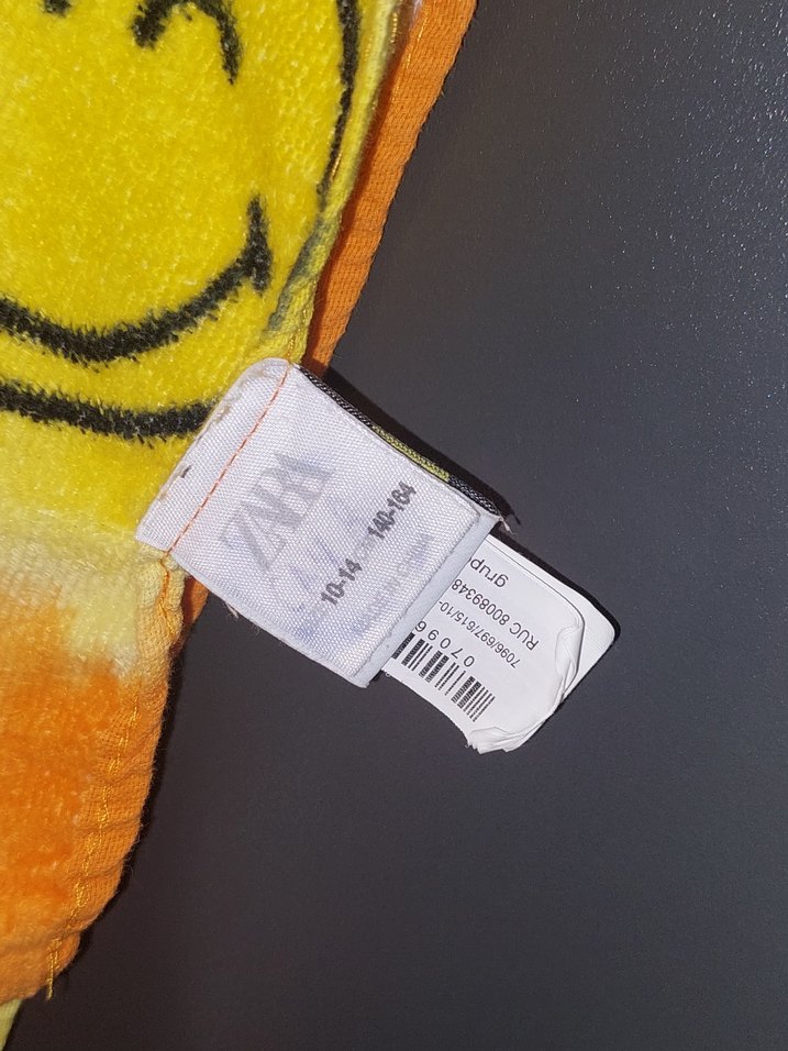 Zara Kids - Erkek Çocuk Sarı Batik Smile Desenli Bornoz - Görsel 2