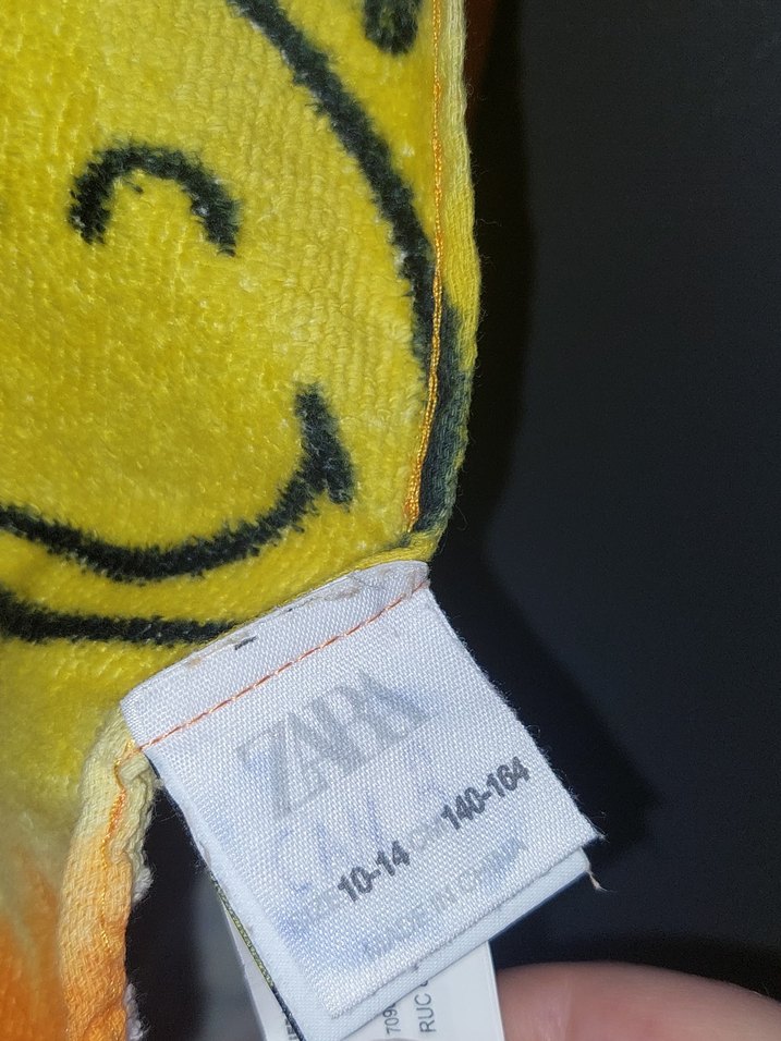 Zara Kids - Erkek Çocuk Sarı Batik Smile Desenli Bornoz - Görsel 4