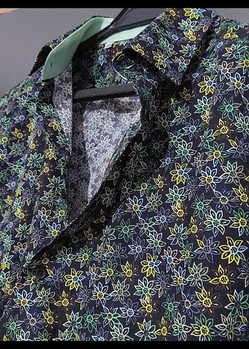 Kiğılı - Çiçek Desenli Çok Renkli Erkek Gömlek - Görsel 5