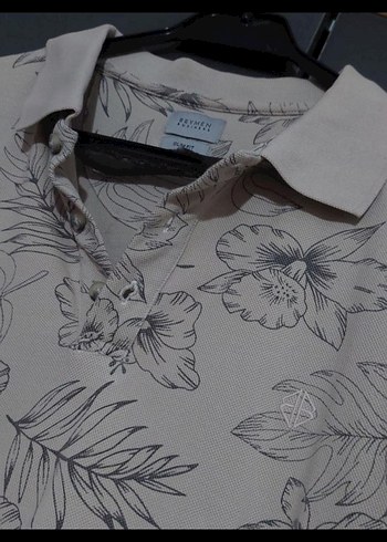 Beymen Busıness - Bej Çiçek Desenli Kısa Kollu Polo Tişört - Görsel 2