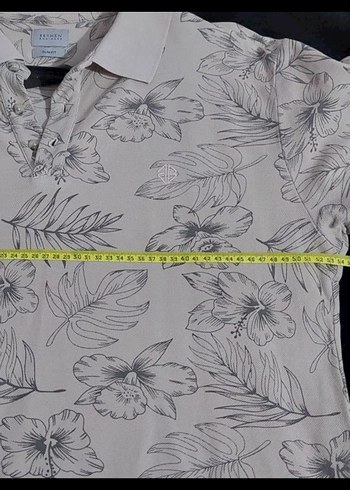 Beymen Busıness - Bej Çiçek Desenli Kısa Kollu Polo Tişört - Görsel 5