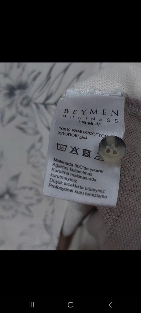 Beymen Busıness - Bej Çiçek Desenli Kısa Kollu Polo Tişört - Görsel 4