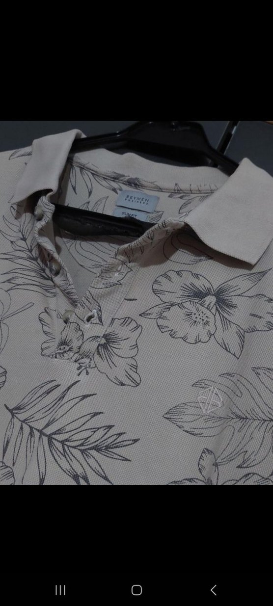 Beymen Busıness - Bej Çiçek Desenli Kısa Kollu Polo Tişört - Görsel 2