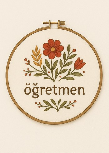 Öğretmenler Günü için Nakışlı Kasnak Pano