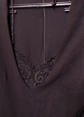 Uzun Kollu Siyah V Yakalı Gotik Elbise - Görsel 3