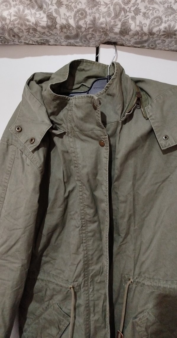 Kadın Gri Midi Keten Parka - Görsel 2