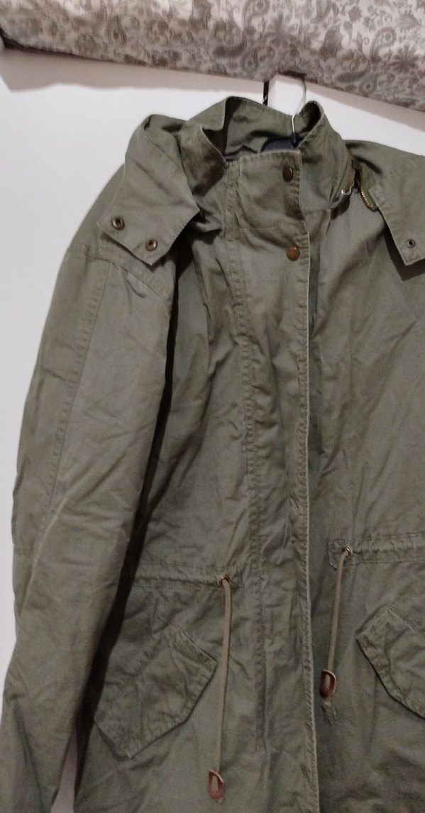 Kadın Gri Midi Keten Parka - Görsel 3