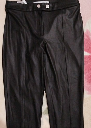 Kadın Siyah deri Pantolon - Görsel 2