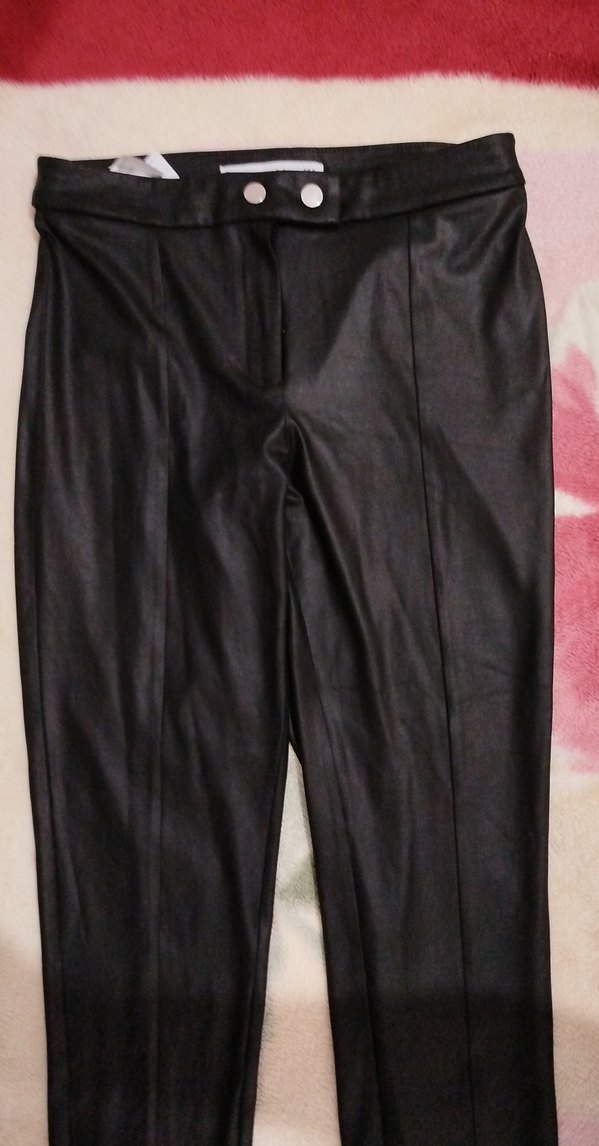 Kadın Siyah deri Pantolon - Görsel 2