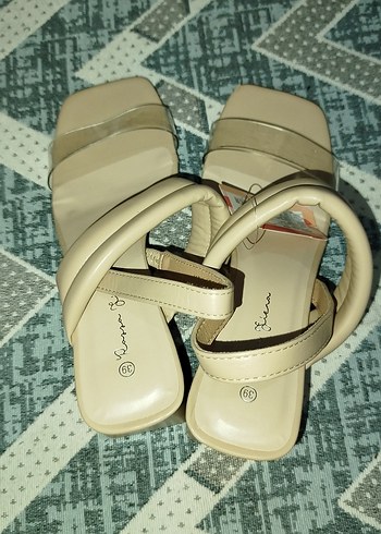 Bej kadın topuklu ayakkabı (cm) - Görsel 5