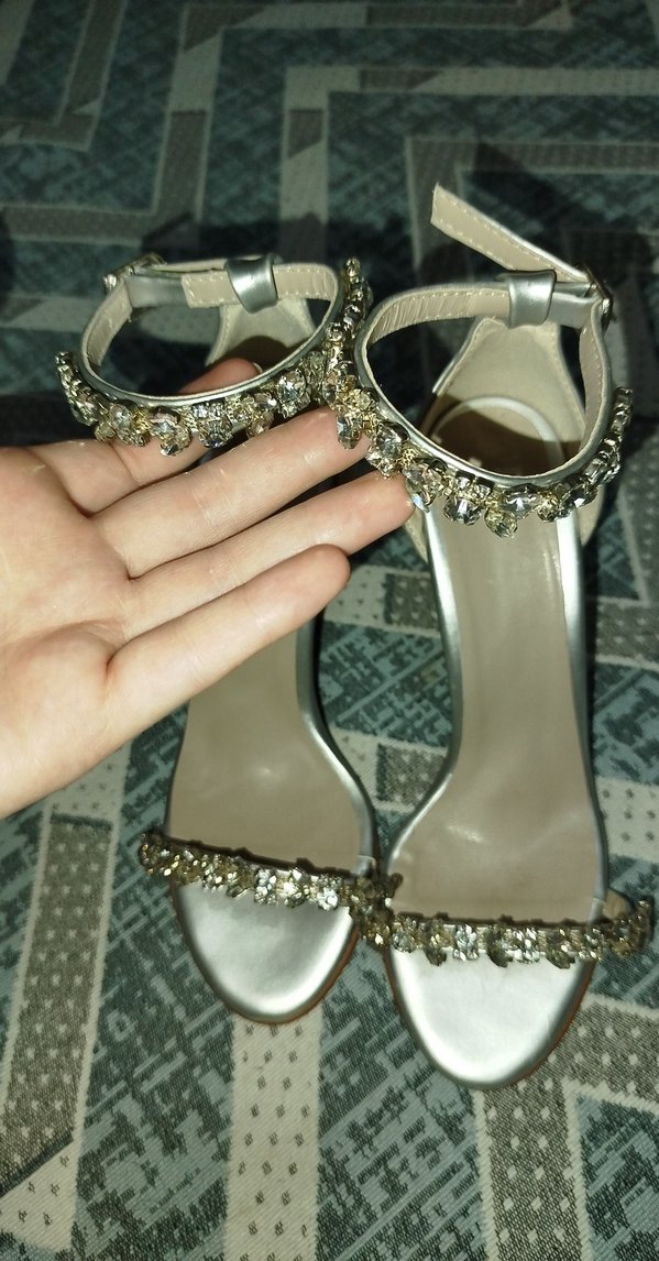 Gri Topuklu Kadın Ayakkabı (11cm) - Görsel 3