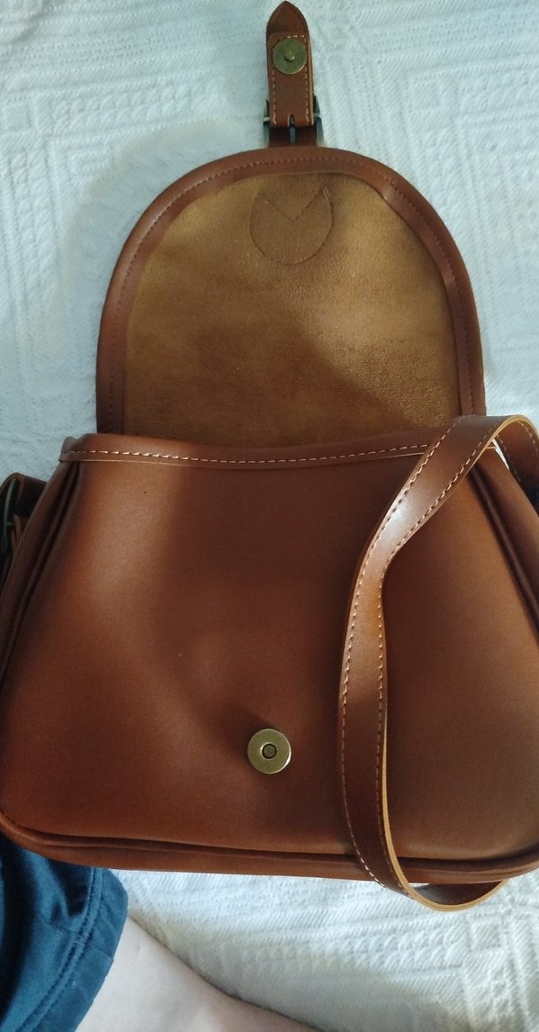 Klasik Tokalı kremit rengi Deri Kadın Çapraz Çanta - Görsel 5