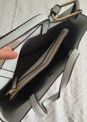 bebek mavisi Deri Kadın Omuz Çantası - Görsel 2