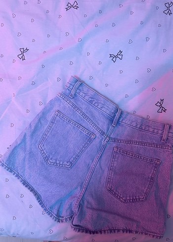 Kadın Beyaz Denim Mini Şort - Görsel 3