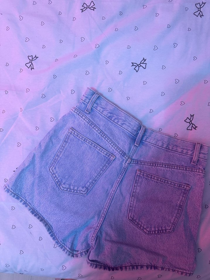 Kadın Beyaz Denim Mini Şort - Görsel 3