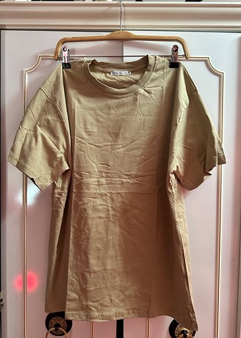 Bej Keten Erkek Tişört Loose Fit - Görsel 3