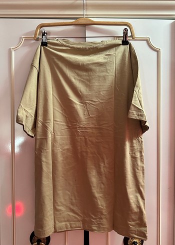 Bej Keten Erkek Tişört Loose Fit - Görsel 4