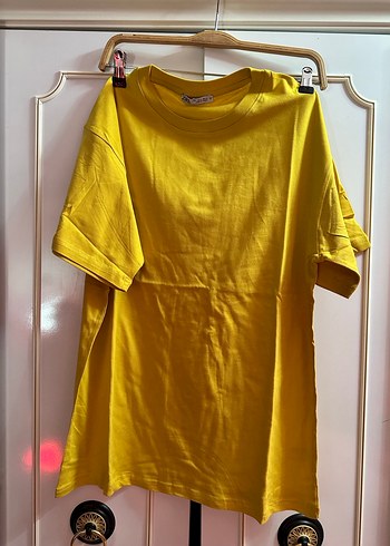 Sarı Oversize Erkek Tişört - Görsel 3