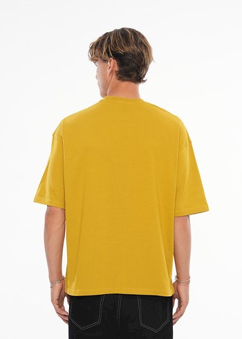 Sarı Oversize Erkek Tişört - Görsel 2