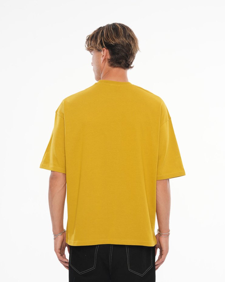 Sarı Oversize Erkek Tişört - Görsel 2