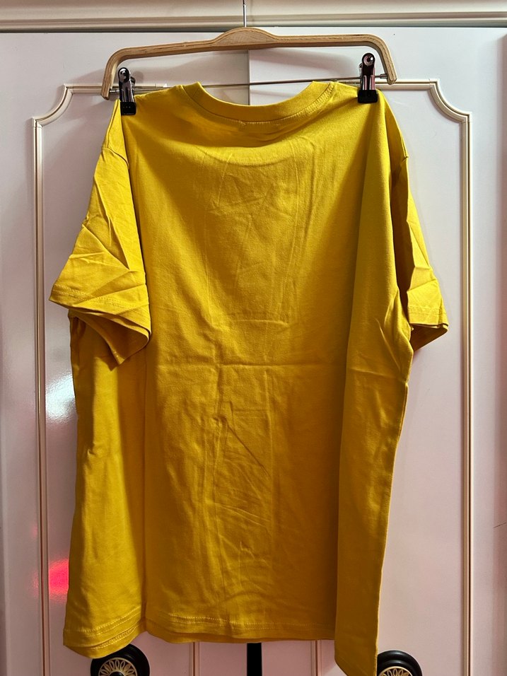 Sarı Oversize Erkek Tişört - Görsel 4