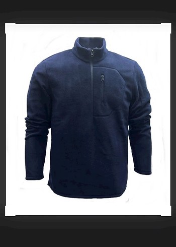 Navy Lacivert Fermuarlı Erkek Polar Sweatshirt Mont