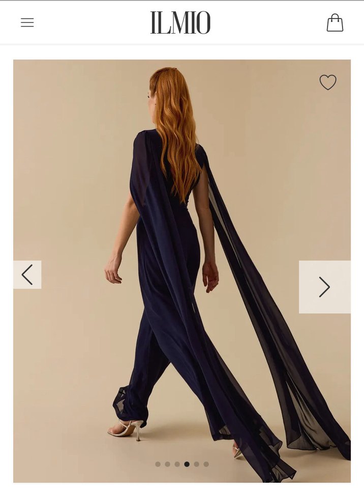 Ilmio Nakışlı Lacivert Uzun Abiye Tulum - Görsel 3