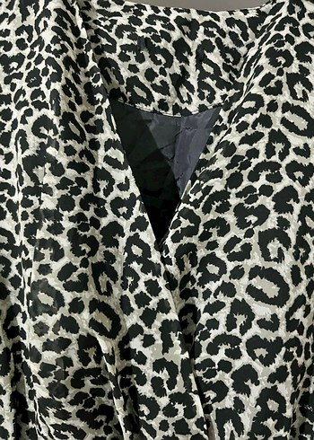 Uzun leopar Desenli Kadın Elbise - Görsel 3