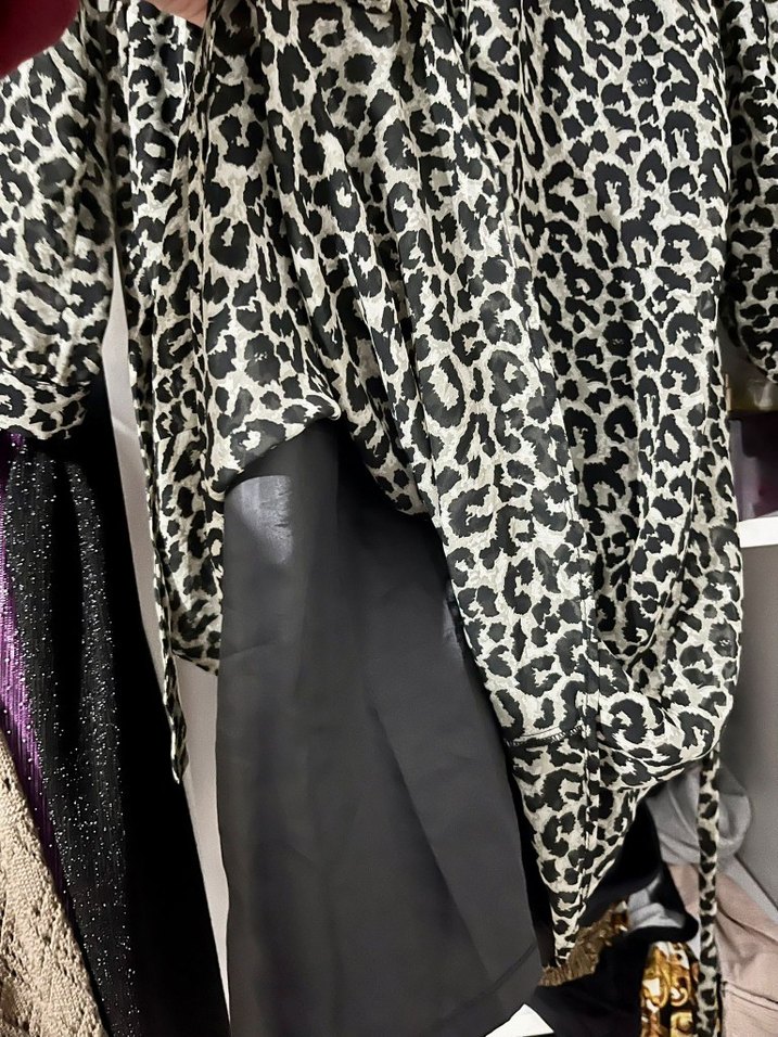 Uzun leopar Desenli Kadın Elbise - Görsel 4